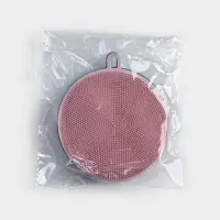 Губка для посуды Доляна, 11×11×1 см, силиконовая, МИКС