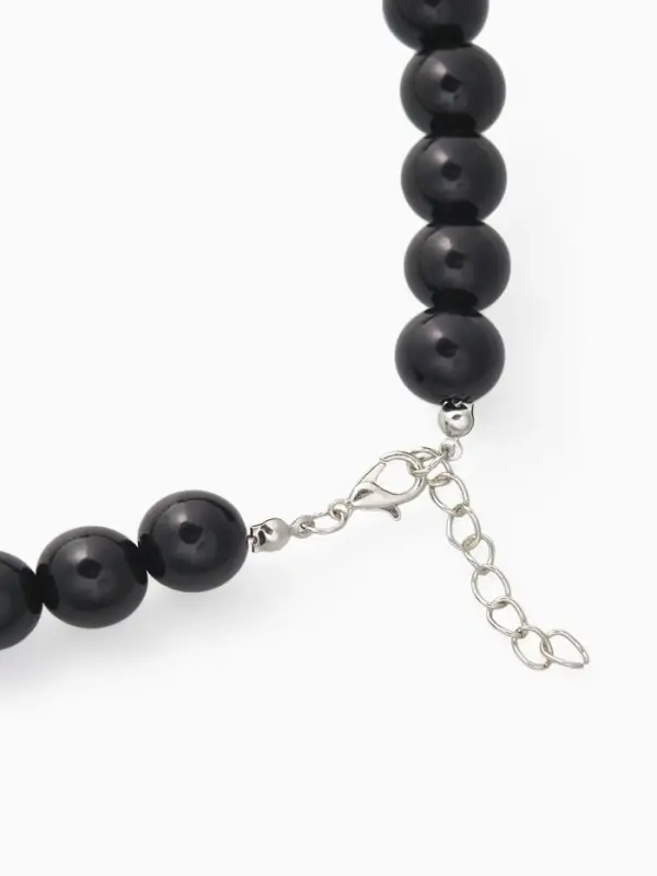 Бусы &laquo;Бантик&raquo;, крупный жемчуг, шар №12-18, черно-белые, 41 см