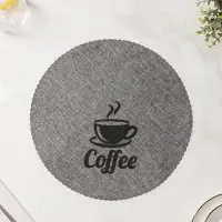 Салфетки сервировочные на стол Доляна Coffee, 4 шт., d=37 см, серые