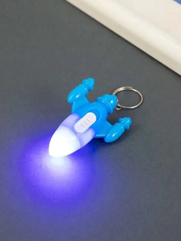 Фонарик брелок для ключей на кольце &laquo;Ракета&raquo;, LR41&times;3 шт., 5&times;3&times;1.7 см, МИКС