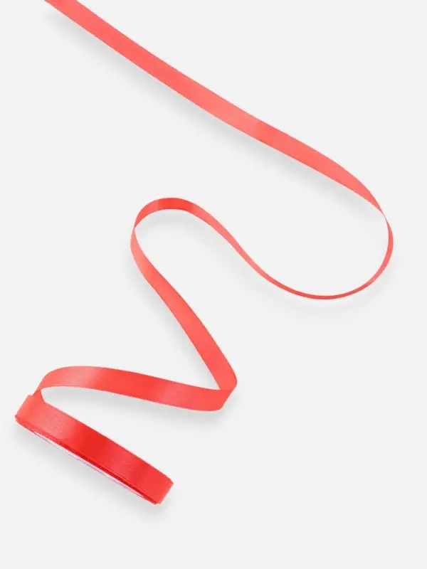 Лента атласная, 12 мм, 23±1 м, коралловая №129 Лента атласная, 12 мм, 23±1 м, коралловая №129