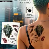 Переводные тату на тело цветные «Скелет и раны», 12×15 см
