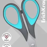 Ножницы ErichKrause Standard+, 17 см, с улучшенной двойной заточкой, ручки с противоскользящими резиновыми вставками, МИКС