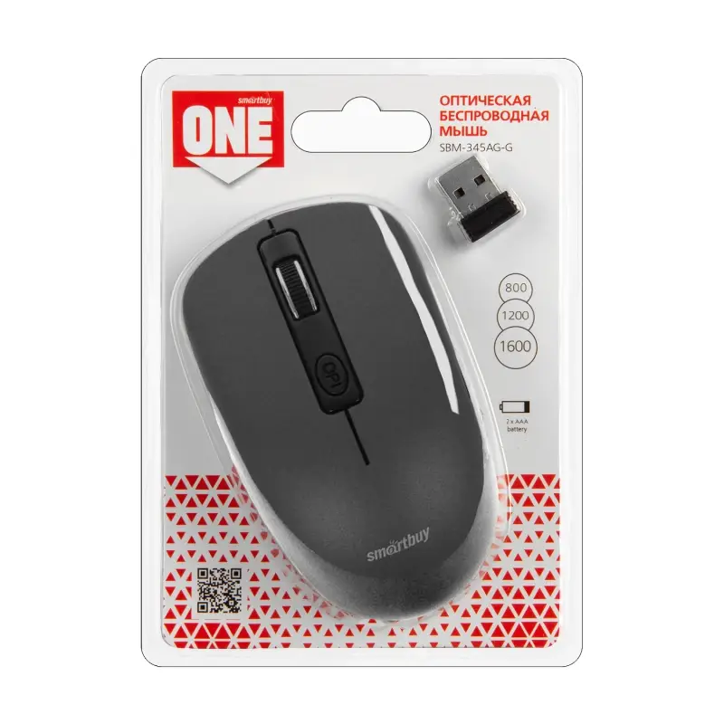 Мышь беспроводная Smartbuy ONE 345AG серая (SBM-345AG-G) /40/