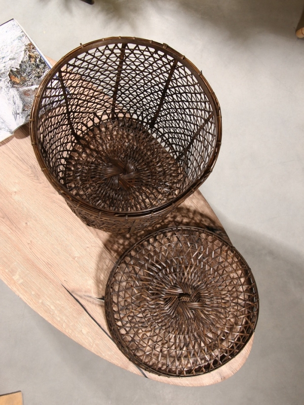 Корзина плетёная  Корзина плетёная "Баскет" бамбук 39х39х50см, тёмная