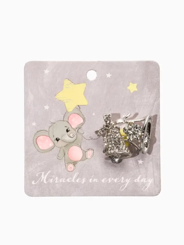 Брошь &laquo;Колокольчики&raquo;, белая в серебре