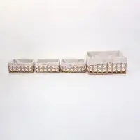 Корзины для хранения &laquo;Кантри&raquo;, набор 4 шт.: 3 шт. 20.5&times;13&times;8.5, 1 шт. 32&times;23&times;14 см, ручной работы, прямоугольные
