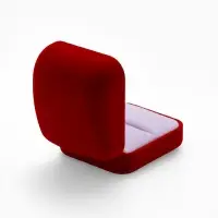 Футляр под кольцо, серьги &laquo;Классический&raquo;, бархатный, 5&times;5.5 см, красный