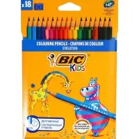 Цветные карандаши 18 цветов, детские, шестигранные, ударопрочные, BIC Kids Evolution