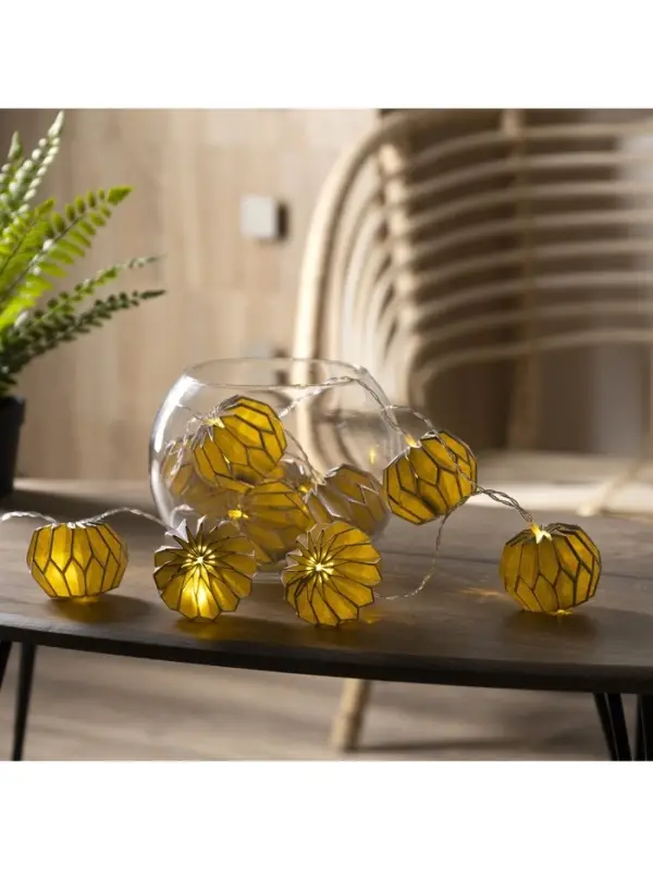 Гирлянда &laquo;Нить&raquo; 2 м с насадками &laquo;Синий фонарик&raquo;, IP20, прозрачная нить, 10 LED, от батареек АА&times;2, свечение тёплое белое