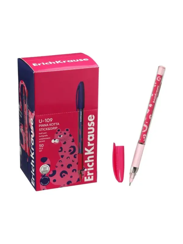 Ручка шариковая ErichKrause U-109 Stick&Grip 1.0, Ultra Glide, синяя, МИКС