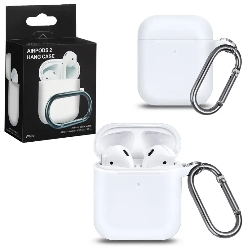 Чехол для AirPods 1/2 с карабином №11 White