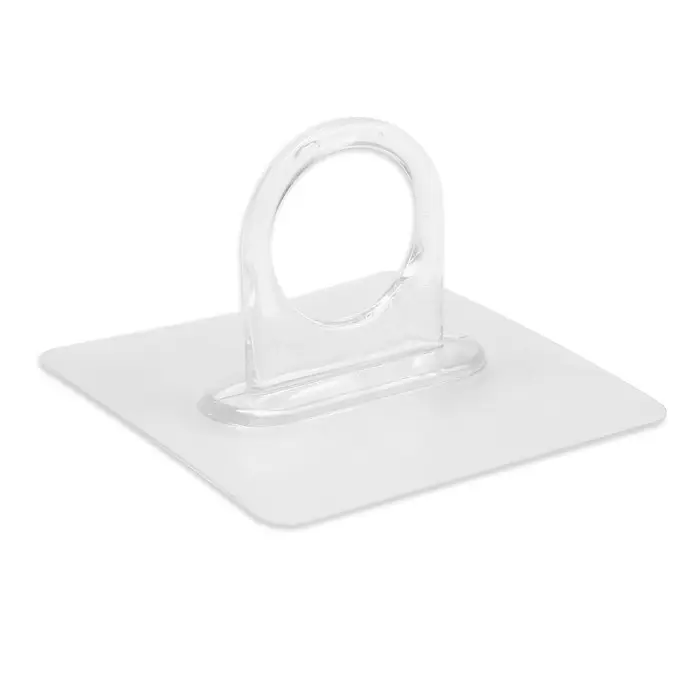 Держатель с клейкой поверхностью ТУНДРА, d=25 мм, 68×68 мм, прозрачный