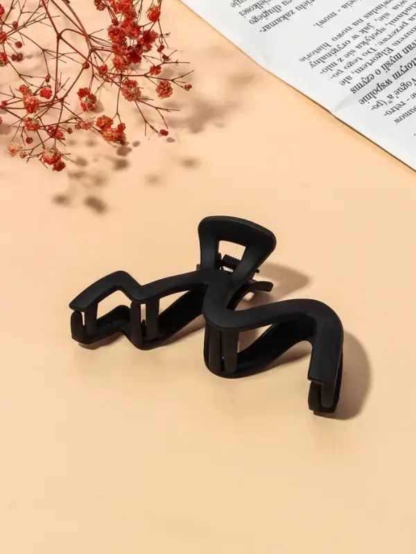 Крабик для волос &laquo;Волна матовый&raquo;, 10 см, чёрный