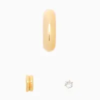 Серьга и кафф QF &laquo;Бублик&raquo;, набор 3 шт. стразы, цвет золото