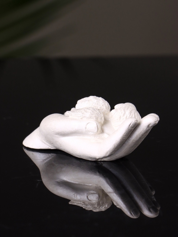 Фигура "Ангелок на ладони спит" малый, 3х7х3 см, перламутр