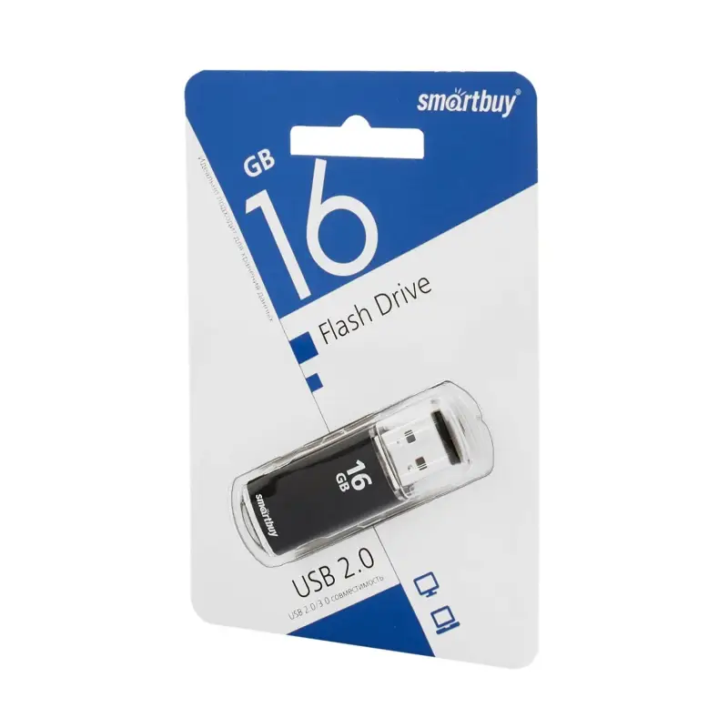 USB накопитель 16 GB Smart Buy V-Cut Black