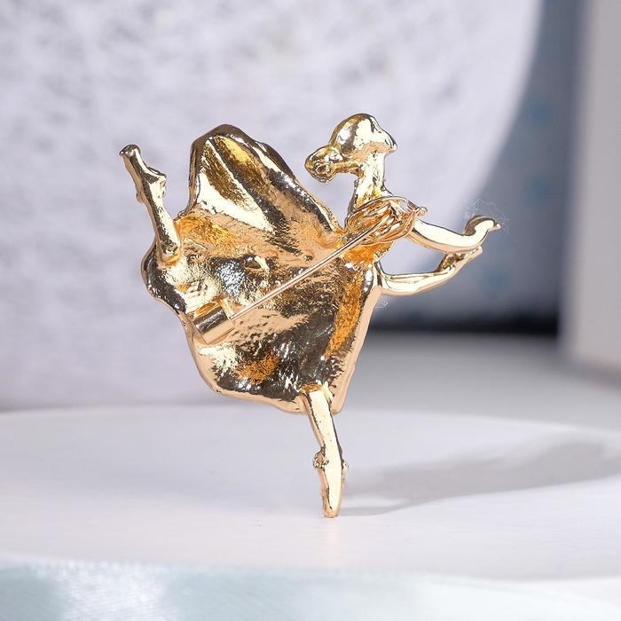 Брошь «Балерина» невесомость, цвет голубой в золоте Брошь «Балерина» невесомость, цвет голубой в золоте