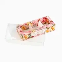 Коробка под 3 конфеты с ячейками «Расцветай», 14.5 х 6 х 3 см