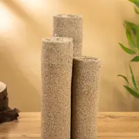 Свеча в бамбуке тройная, 15×15×30 см, 100 мл, песочная