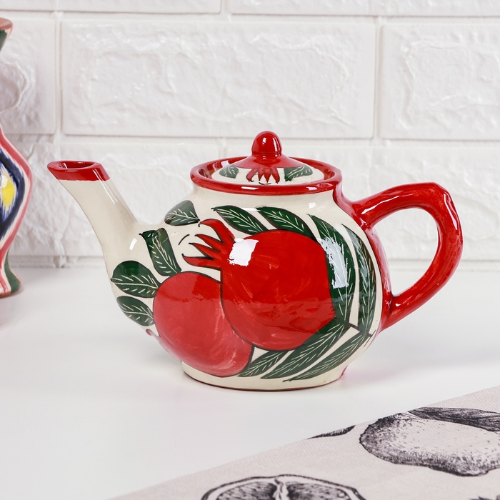 Чайник Риштанская Керамика  Чайник Риштанская Керамика "Гранаты", 650 мл