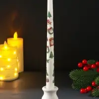 Свеча античная "Новый год" 255х22 мм, с декором Свеча античная "Новый год" 255х22 мм, с декором