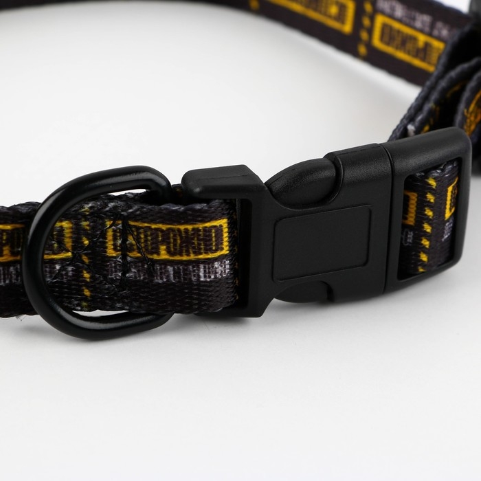 Ошейник «Осторожно», застёжка - фастекс, 2 см 25-40 см Ошейник «Осторожно», застёжка - фастекс, 2 см 25-40 см