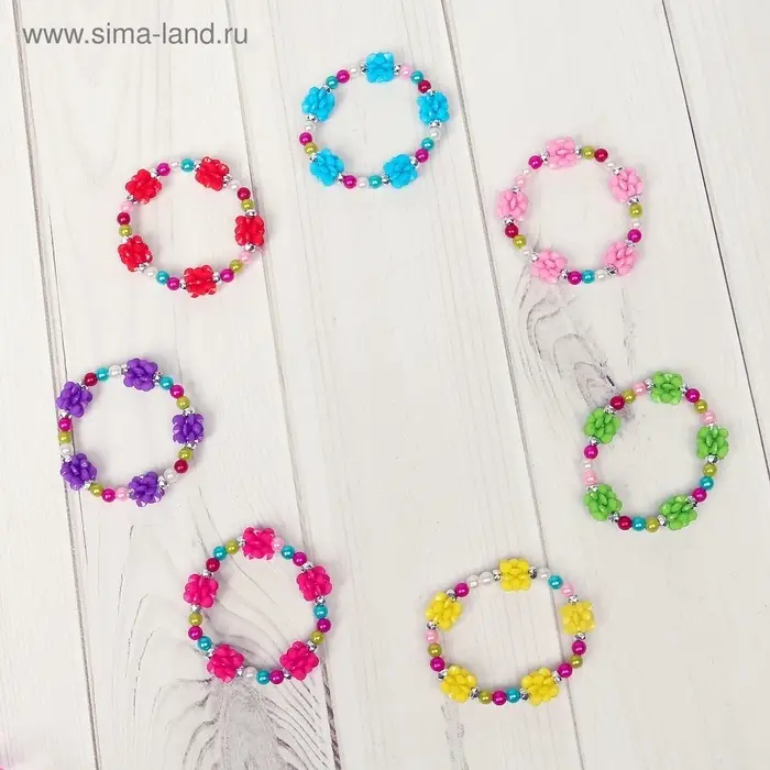 Браслет детский Выбражулька «Пионы», МИКС Браслет детский Выбражулька «Пионы», МИКС