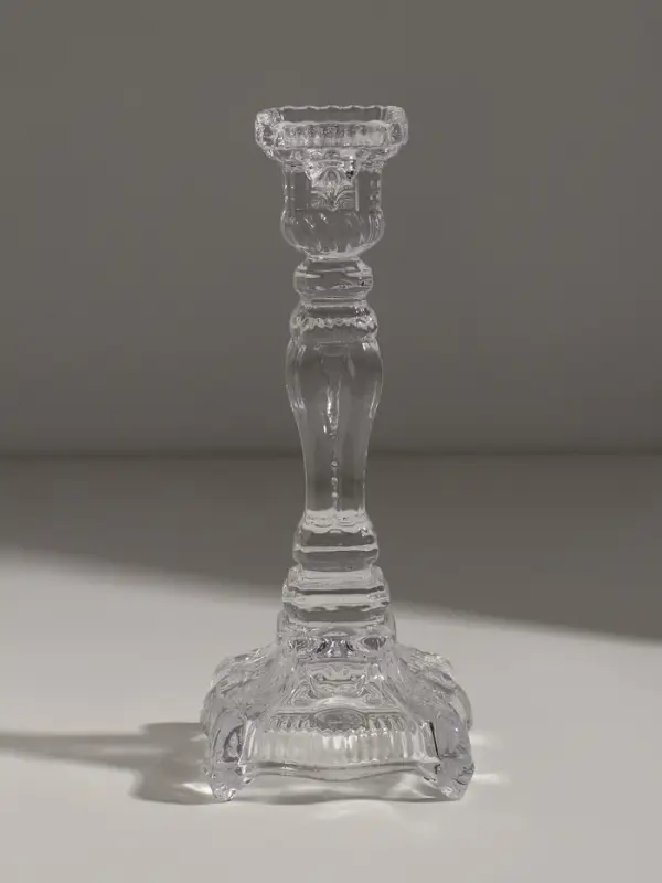 Подсвечник стекло  Подсвечник стекло "Версаль" прозрачный d=2 и 4 см 10х10х25 см