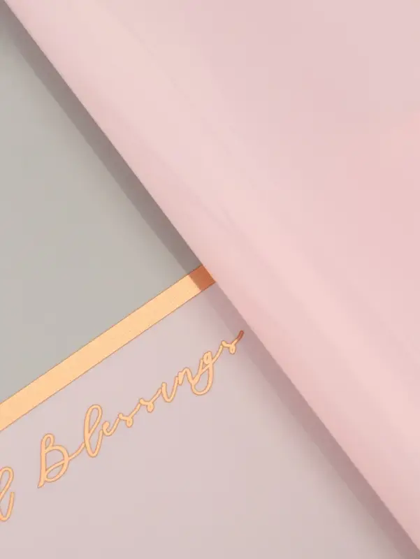 Плёнка для цветов &laquo;Полоса с окном&raquo;, розовая с золотым, 57&times;57&plusmn;2 см