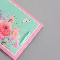 Пакет подарочный ламинированый "Цветочный подарок" 11,5 х 14,5 х 6,5 см