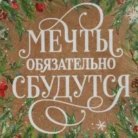 Пакет подарочный новогодний крафтовый «Пусть мечты сбудутся», S 12 х 15 х 5.5 см