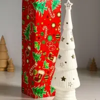 Сувенир керамика свет "Ёлочка со звёздами" белый с золотом 7х7х24 см Сувенир керамика свет "Ёлочка со звёздами" белый с золотом 7х7х24 см