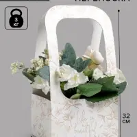 Коробка-переноска для цветов &laquo;Веточки&raquo;, 17&times;12&times;32 см