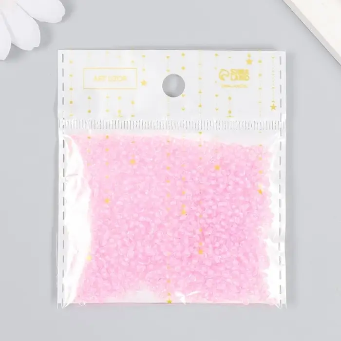 Бисер круглый размер 12/0  Бисер круглый размер 12/0 "Легкий розовый" 20 гр