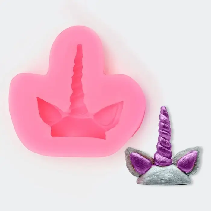 Молд для заливки «Единорог», силикон, 6.5×6.5 см, розовый