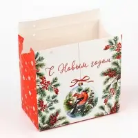 Коробка для сладостей «С Новым годом», снегирь, 10 х 18 х 14 см