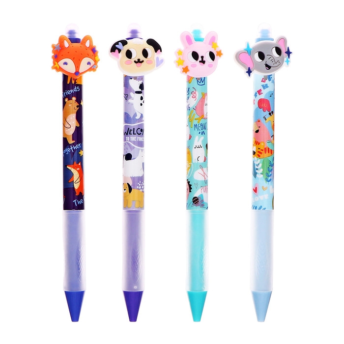 Ручка гелевая СТИРАЕМЫЕ ЧЕРНИЛА, стержень синий, 0.5 мм, автомат, корпус Милашки МИКС Ручка гелевая СТИРАЕМЫЕ ЧЕРНИЛА, стержень синий, 0.5 мм, автомат, корпус Милашки МИКС