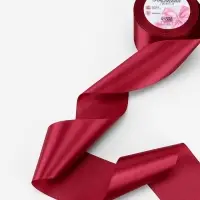 Лента атласная, 75 мм, 23&plusmn;1 м, бордовая №37