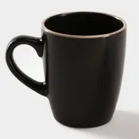 Кружка Доляна &laquo;Ваниль&raquo;, 350 мл, керамика, чёрная