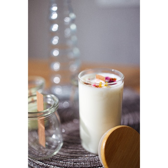 Банка стеклянная для хранения сыпучих продуктов BellaTenero &laquo;Эко&raquo;, 200 мл, 5,5&times;10,5 см, с бамбуковой крышкой