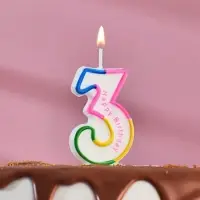 Свеча для торта «Цифра 3», 7 см