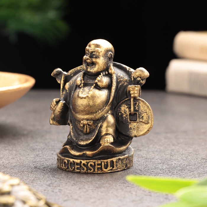 Сувенир «Хотей на успех", гипсобетон, 6х5х5 см, набор 3 шт