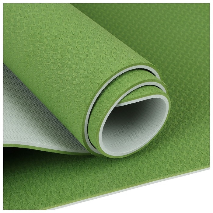 Коврик для йоги Sangh, 183×61×0,8 см, цвет зелёный Коврик для йоги Sangh, 183×61×0,8 см, цвет зелёный