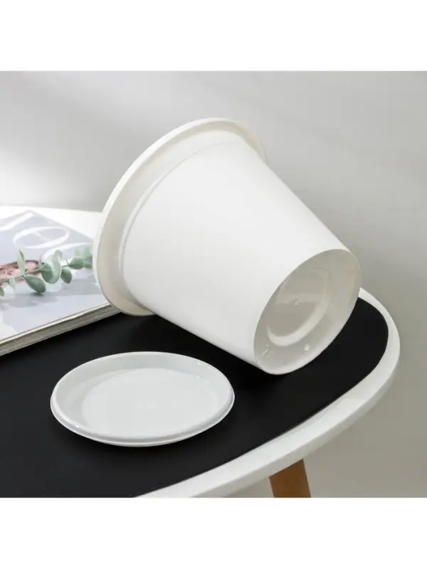 Горшок для цветов с поддоном &laquo;Альтернатива. Эконом&raquo;, 2 л, пластиковый, белый