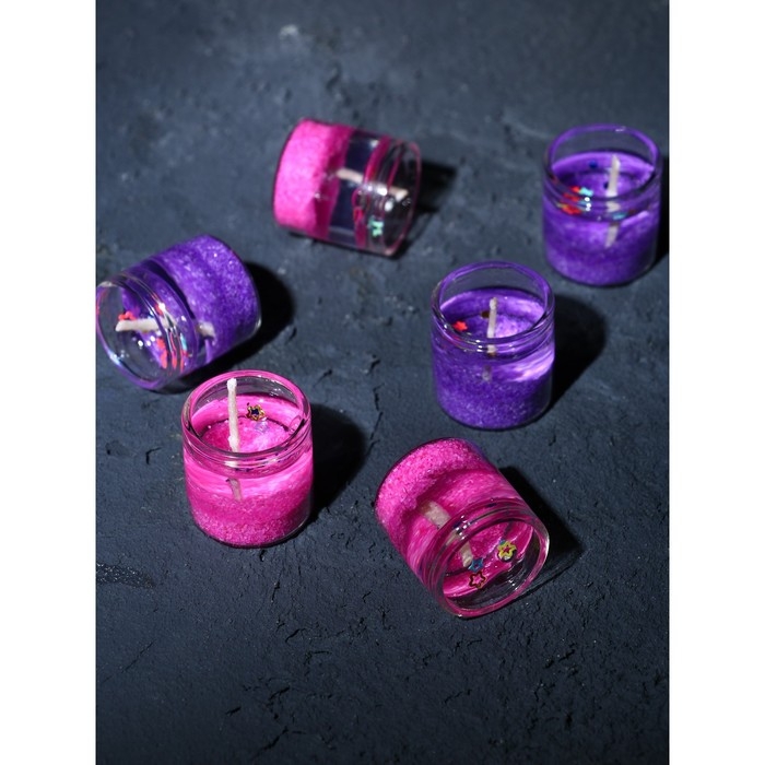 Свечи на Новый Год, гелевые «Новогодняя коллекция: С новым годом», 6 шт , 2,5 х2,5 х 2,5 см Свечи на Новый Год, гелевые «Новогодняя коллекция: С новым годом», 6 шт , 2,5 х2,5 х 2,5 см