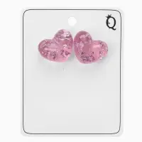 Серьги "Сердце блестка", цвет сиреневый с паталью серебро