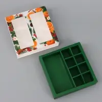 Коробка подарочная для 8 конфет и шоколад &laquo;Мандарины&raquo;, 17.7&times;17.8&times;3.8 см