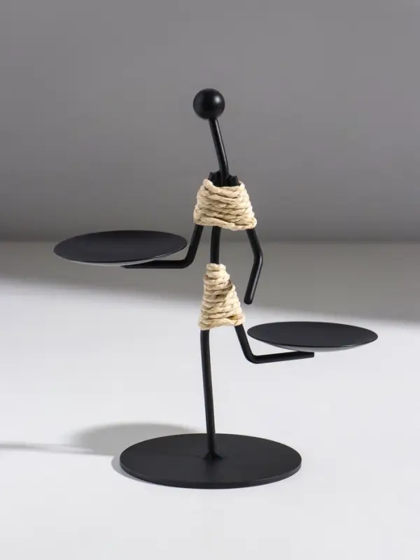 Подсвечник металл на 2 свечи  Подсвечник металл на 2 свечи "Абориген жонглёр" d=6 см 16х8х16 см