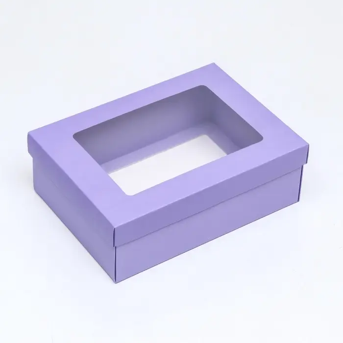 Коробка подарочная складная, упаковка, &laquo;Лавандовая&raquo;, с окном 21&times;15&times;7 см